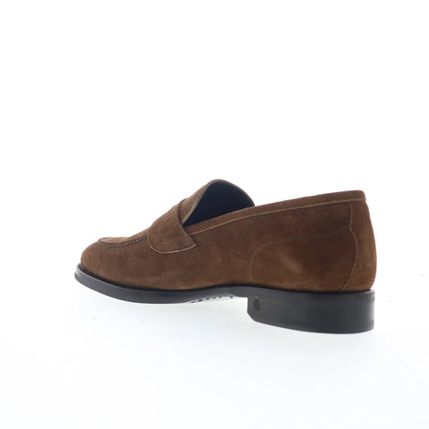 Di Bianco Aviano Mens Brown Suede Slip On Loafers & Slip Ons Penny Shoes