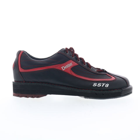 Dexter SST8 B1899-1-3 Mens Black Leather Lace Up Athletic Bowling Shoes