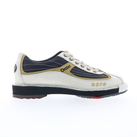 Dexter SST 8 B1899-94 Mens White Leather Lace Up Athletic Bowling Shoes