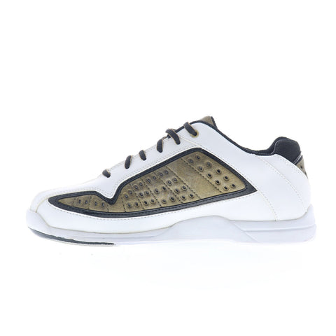 Dexter B2259-4 Mens White Leather Lace Up Athletic Bowling Shoes