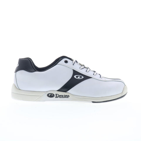 Dexter Ozzie B2263-17 Mens White Leather Lace Up Athletic Bowling Shoes