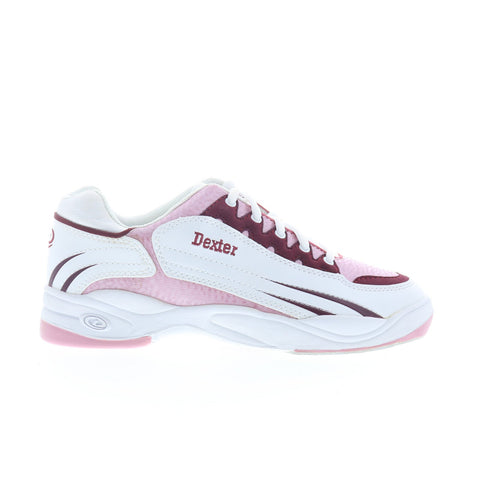 Dexter Serena B4019-3 Womens White Leather Lace Up Athletic Bowling Shoes