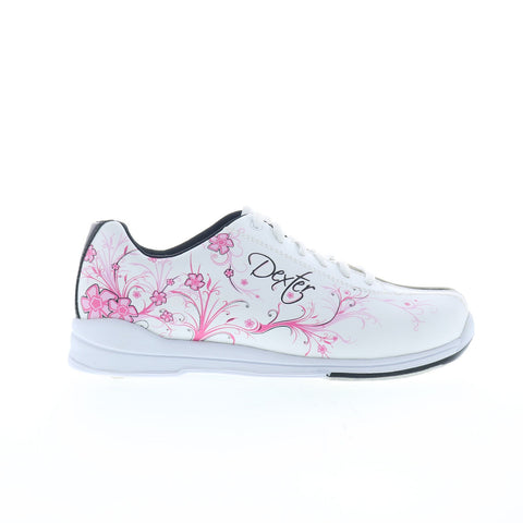 Dexter B4254-9 Womens White Synthetic Lace Up Athletic Bowling Shoes