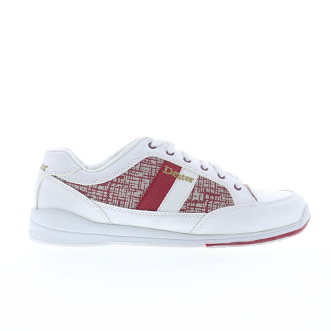 Dexter Lori B4256-7 Womens White Synthetic Lace Up Athletic Bowling Shoes