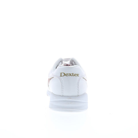 Dexter Lori B4256-7 Womens White Synthetic Lace Up Athletic Bowling Shoes