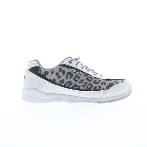 Dexter B4262-5 Womens White Leather Lace Up Athletic Bowling Shoes