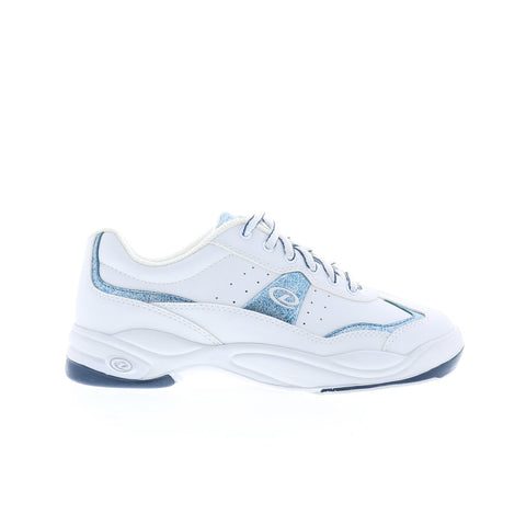 Dexter B4521-8 Womens White Leather Lace Up Athletic Bowling Shoes