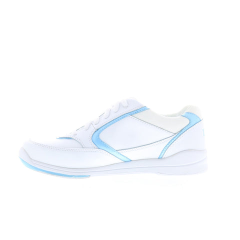 Dexter B4536-8 Womens White Leather Lace Up Athletic Bowling Shoes