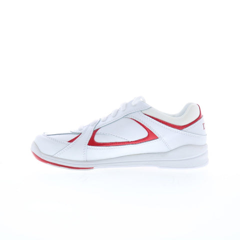 Dexter B4537-7 Womens White Leather Lace Up Athletic Bowling Shoes
