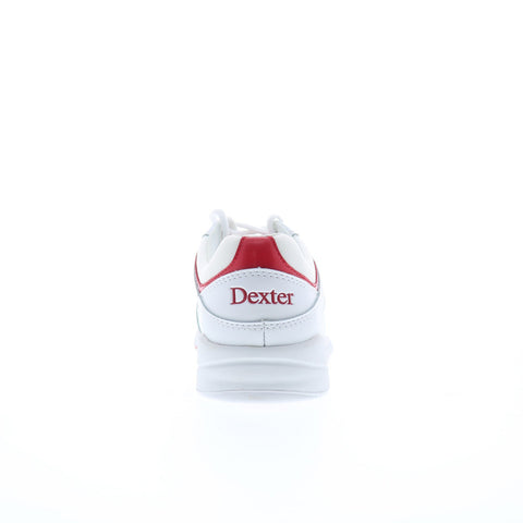 Dexter B4537-7 Womens White Leather Lace Up Athletic Bowling Shoes