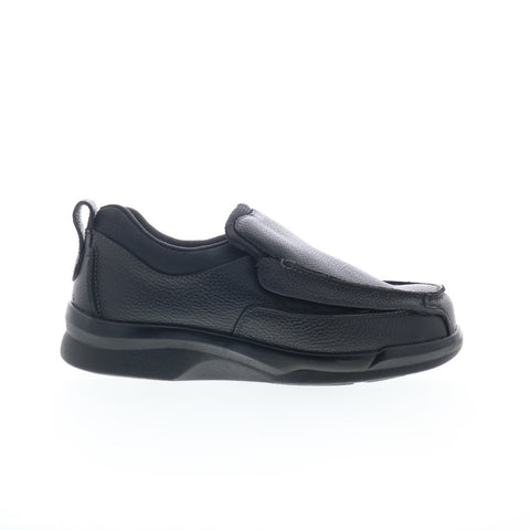 Apex Moc Biomechanical Mens Black Extra Wide Leather Loafers Casual Shoes