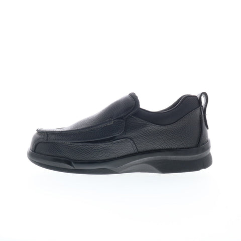 Apex Moc Biomechanical Mens Black Extra Wide Leather Loafers Casual Shoes