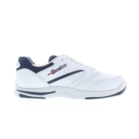 Dexter Dennis II B869-8 Mens White Leather Lace Up Athletic Bowling Shoes