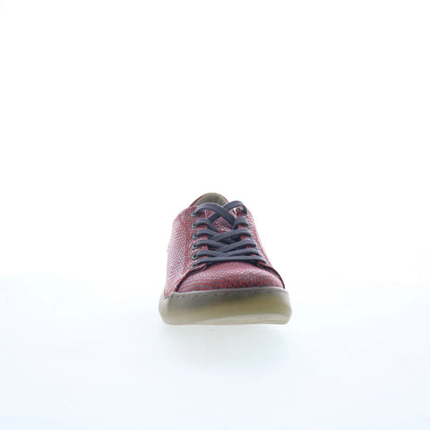 Softinos Snake Print Leather BAUK2579SOF Womens Red Lifestyle Sneakers Shoes