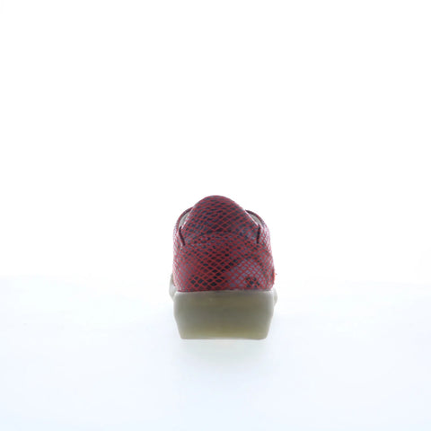 Softinos Snake Print Leather BAUK2579SOF Womens Red Lifestyle Sneakers Shoes