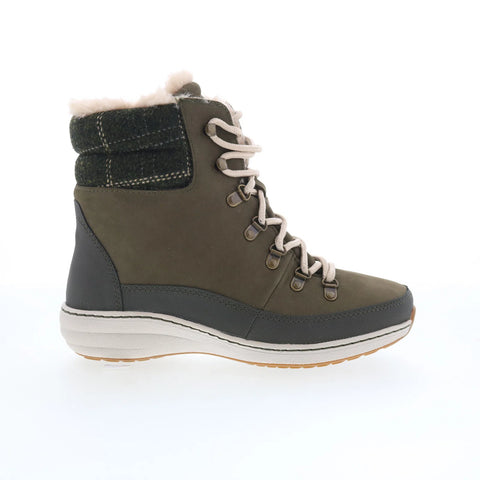 Aetrex Jodie BB284 Womens Green Suede Lace Up Casual Dress Boots