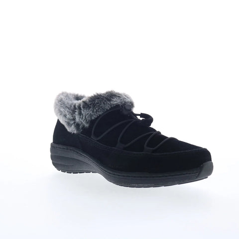 Aetrex Chrissy BB330 Womens Black Suede Slip On Casual Dress Boots