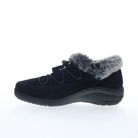 Aetrex Chrissy BB330 Womens Black Suede Slip On Casual Dress Boots