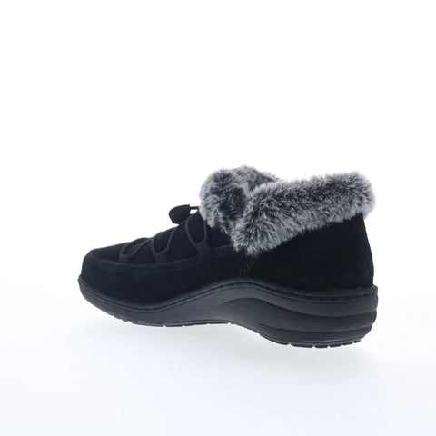 Aetrex Chrissy BB330 Womens Black Suede Slip On Casual Dress Boots