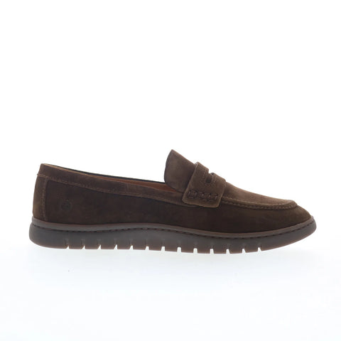 Born Ana BR0080952 Womens Brown Suede Slip On Loafers & Slip Ons Penny Shoes