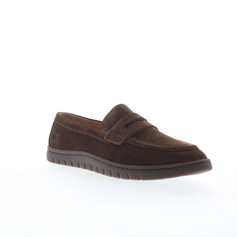 Born Ana BR0080952 Womens Brown Suede Slip On Loafers & Slip Ons Penny Shoes