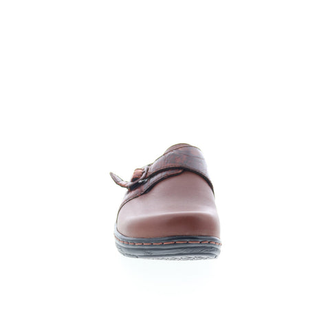 Klogs Bristol BRISTOL Womens Brown Leather Slip On Clog Flats Shoes