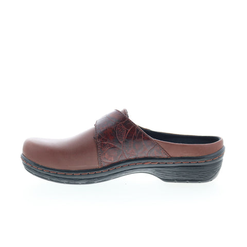 Klogs Bristol BRISTOL Womens Brown Leather Slip On Clog Flats Shoes