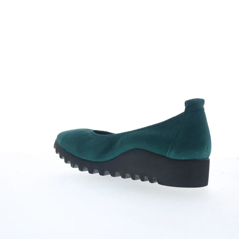 Aetrex Brianna BW105 Womens Green Nubuck Slip On Ballet Flats Shoes