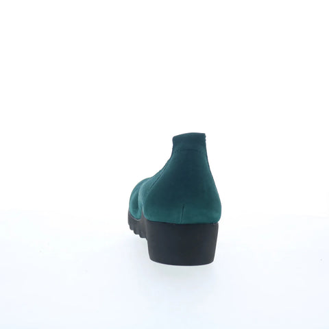 Aetrex Brianna BW105 Womens Green Nubuck Slip On Ballet Flats Shoes