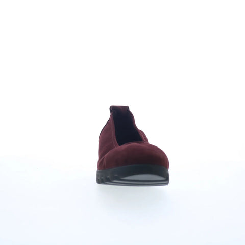 Aetrex Brianna BW109 Womens Red Nubuck Slip On Ballet Flats Shoes