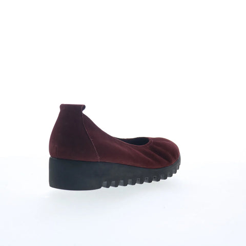 Aetrex Brianna BW109 Womens Red Nubuck Slip On Ballet Flats Shoes