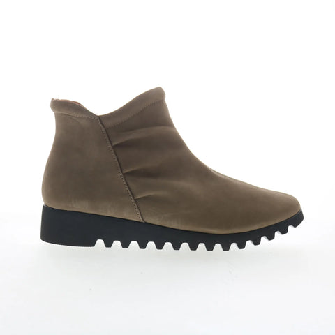 Aetrex Zoey BW702 Womens Brown Nubuck Zipper Casual Dress Boots
