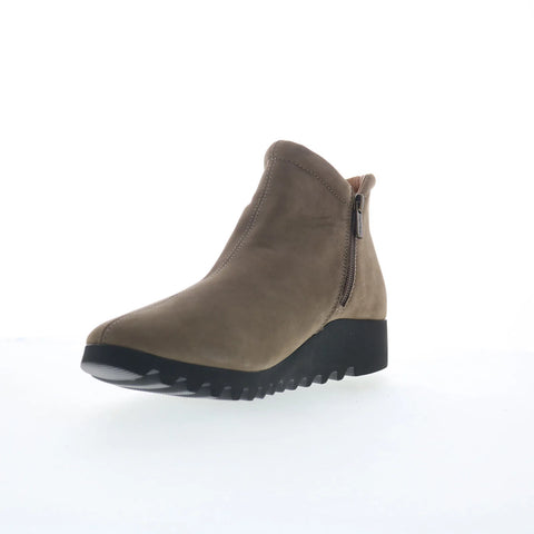 Aetrex Zoey BW702 Womens Brown Nubuck Zipper Casual Dress Boots