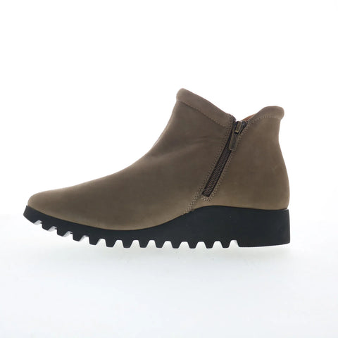 Aetrex Zoey BW702 Womens Brown Nubuck Zipper Casual Dress Boots