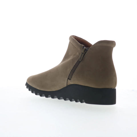 Aetrex Zoey BW702 Womens Brown Nubuck Zipper Casual Dress Boots