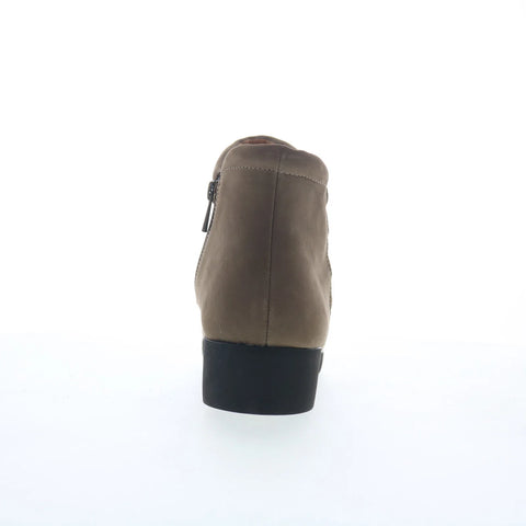 Aetrex Zoey BW702 Womens Brown Nubuck Zipper Casual Dress Boots