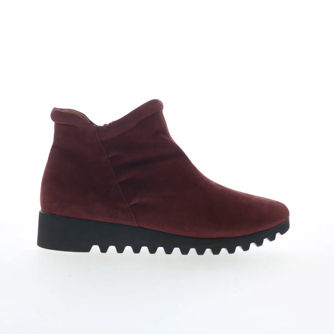 Aetrex Zoey BW709 Womens Red Nubuck Zipper Casual Dress Boots