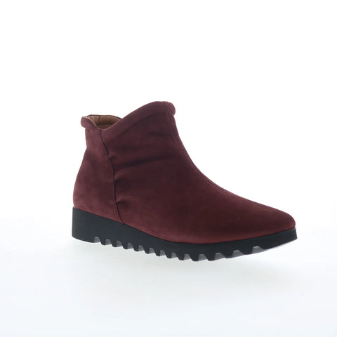 Aetrex Zoey BW709 Womens Red Nubuck Zipper Casual Dress Boots