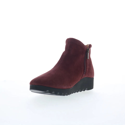 Aetrex Zoey BW709 Womens Red Nubuck Zipper Casual Dress Boots