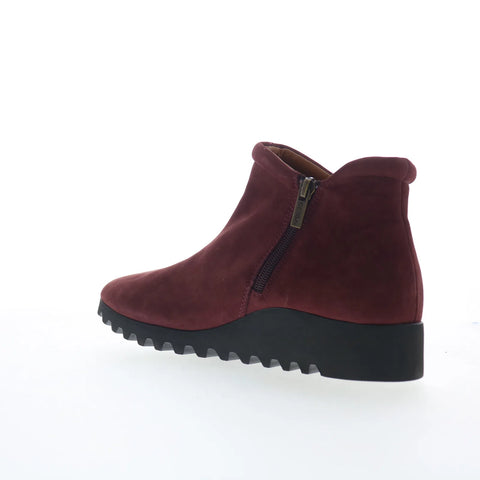 Aetrex Zoey BW709 Womens Red Nubuck Zipper Casual Dress Boots