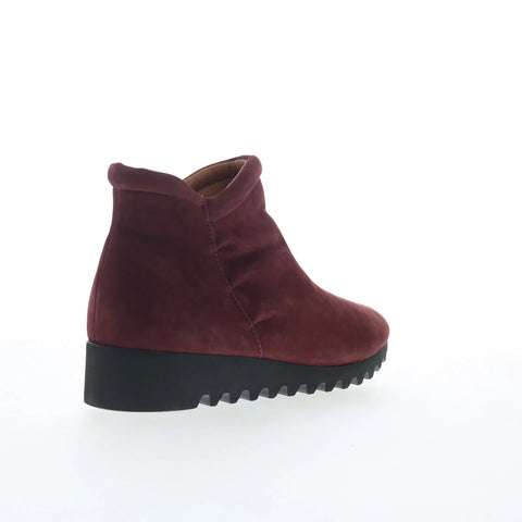 Aetrex Zoey BW709 Womens Red Nubuck Zipper Casual Dress Boots