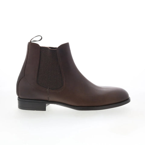 Di Bianco Bardi Mens Brown Leather Slip On Chelsea Boots