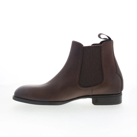 Di Bianco Bardi Mens Brown Leather Slip On Chelsea Boots