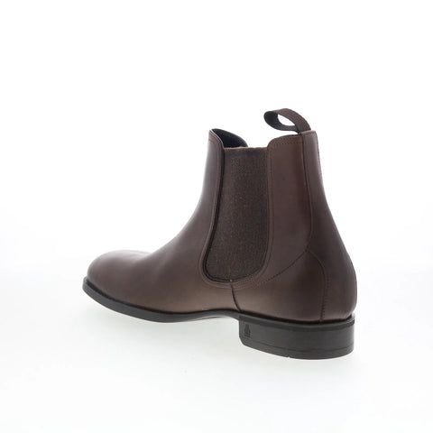 Di Bianco Bardi Mens Brown Leather Slip On Chelsea Boots