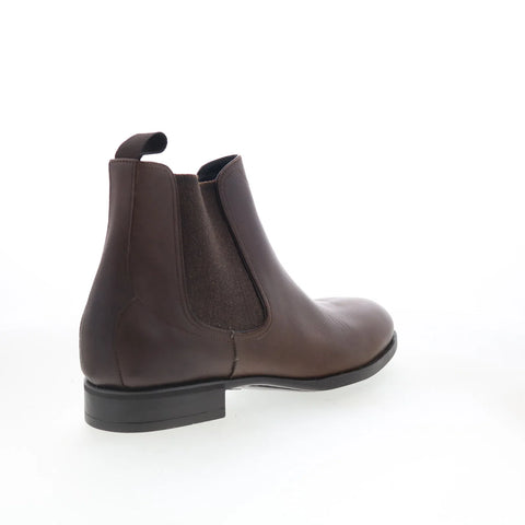 Di Bianco Bardi Mens Brown Leather Slip On Chelsea Boots