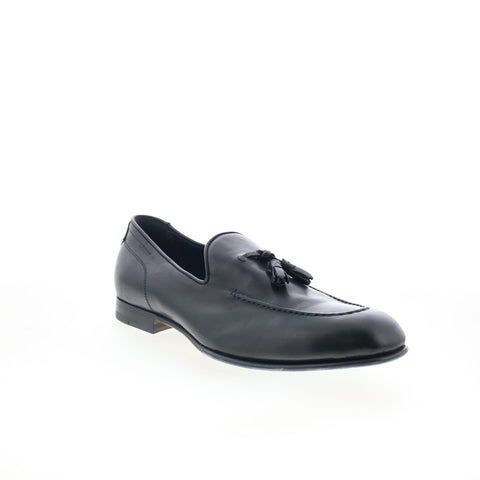 Di Bianco Bari Mens Blue Leather Slip On Loafers & Slip Ons Casual Shoes