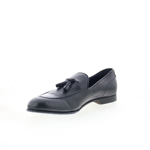 Di Bianco Bari Mens Blue Leather Slip On Loafers & Slip Ons Casual Shoes