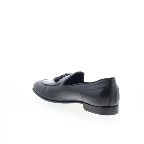 Di Bianco Bari Mens Blue Leather Slip On Loafers & Slip Ons Casual Shoes