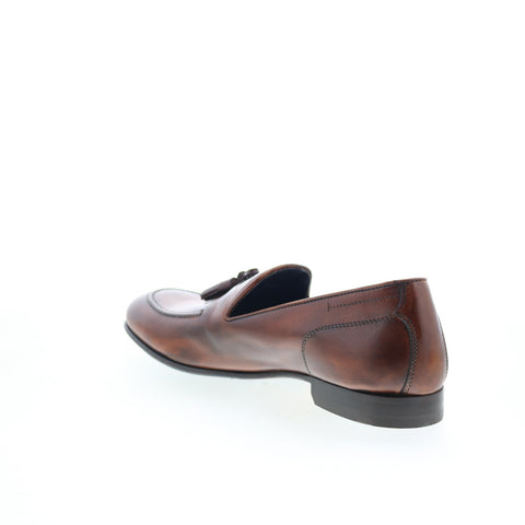 Di Bianco Bari Mens Brown Leather Slip On Loafers & Slip Ons Casual Shoes