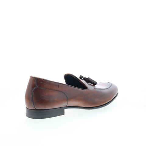 Di Bianco Bari Mens Brown Leather Slip On Loafers & Slip Ons Casual Shoes